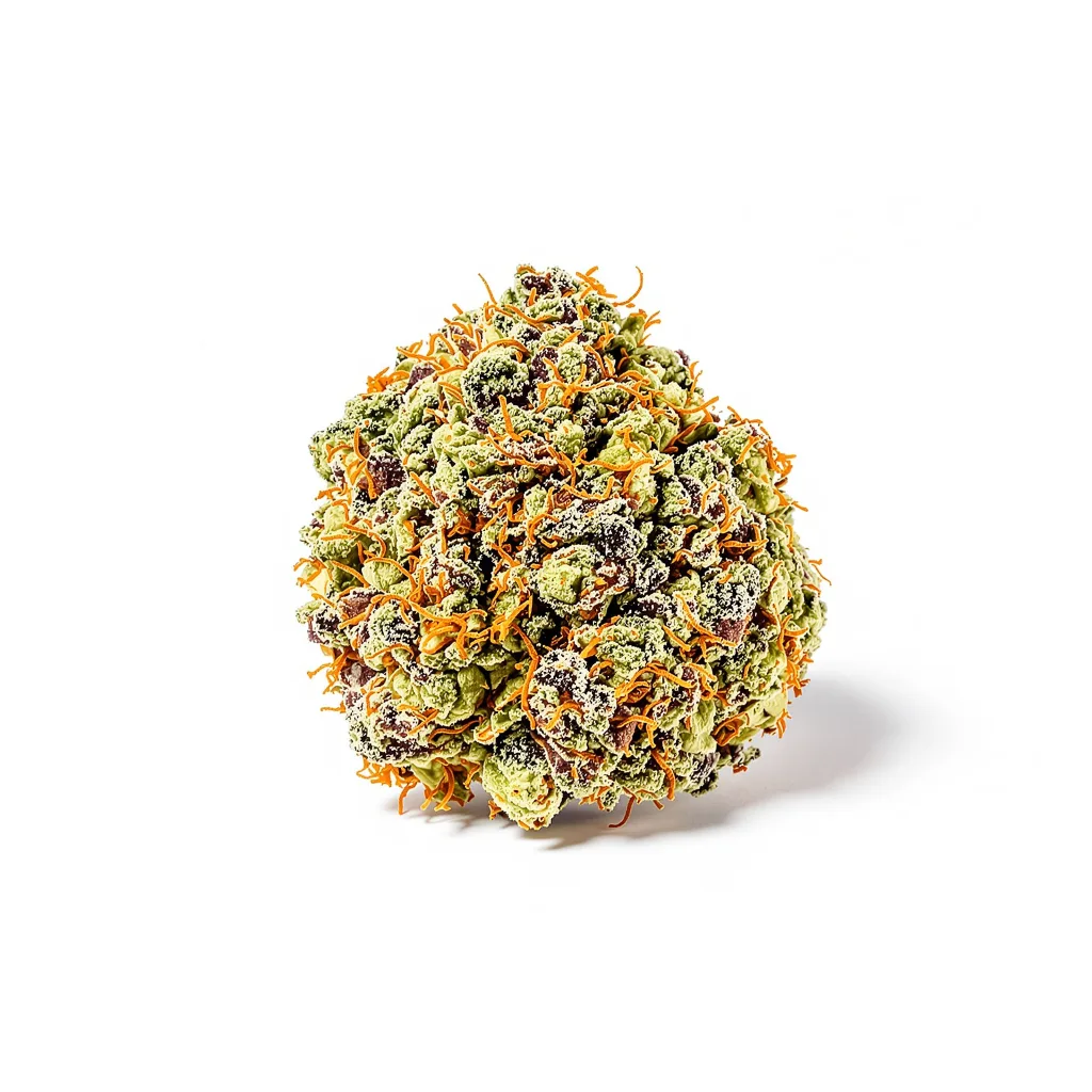 Incredible Bulk 39% indica / 61% sativa — flor con tricomas visibles