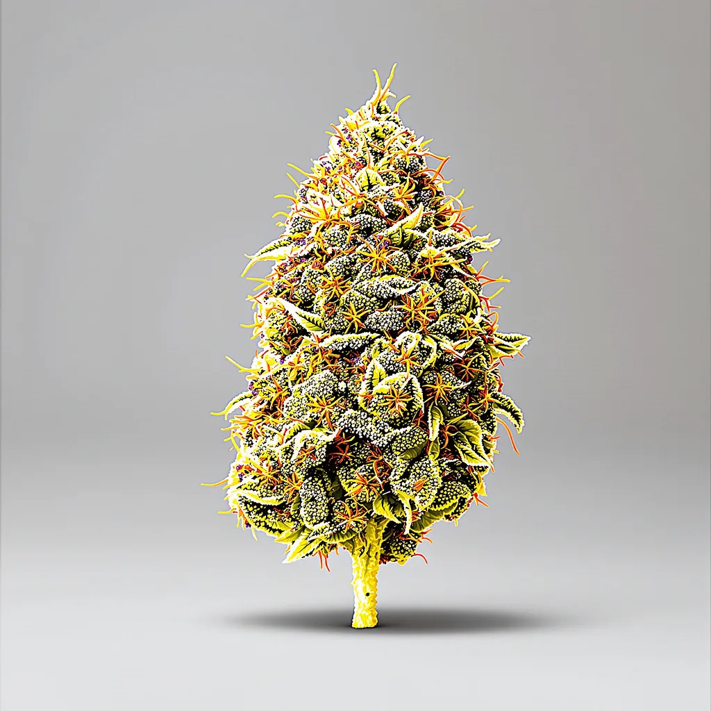 Iron Triangle 44% indica / 56% sativa — flor con tricomas visibles