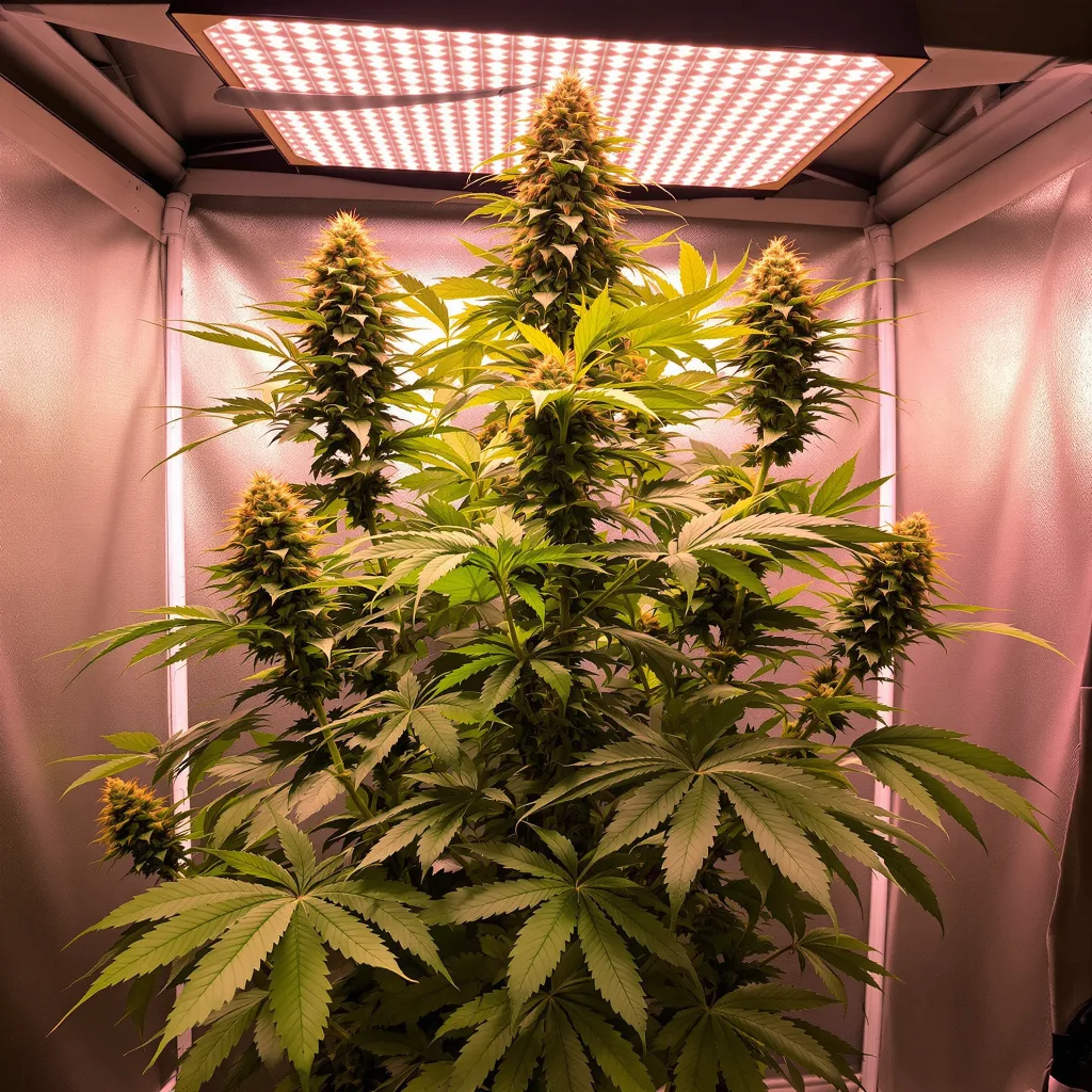 Planta de cannabis Island Sweet Skunk en fase de floración — 150-200 cm feminizada