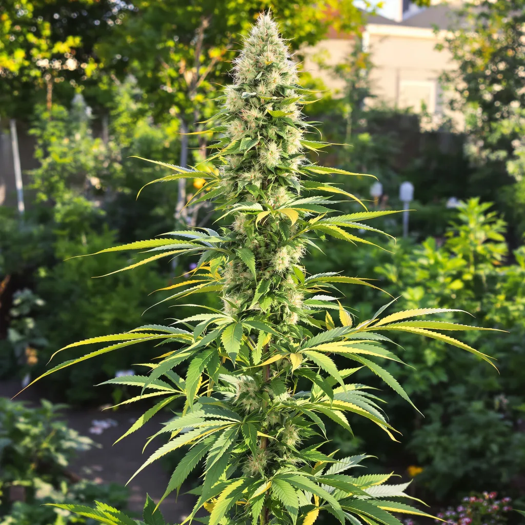 J1 40% indica / 60% sativa — flor con tricomas visibles
