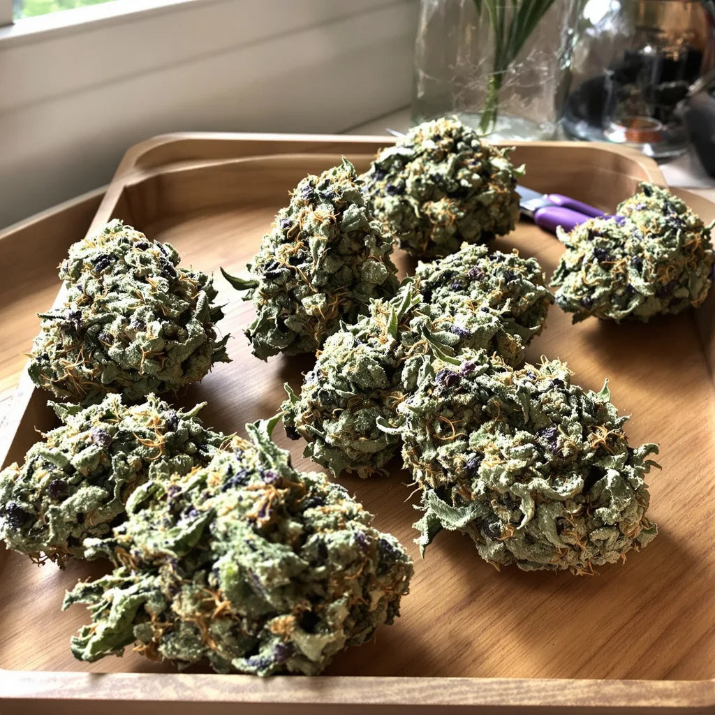 Jack Herer 45% indica / 55% sativa — flor con tricomas visibles