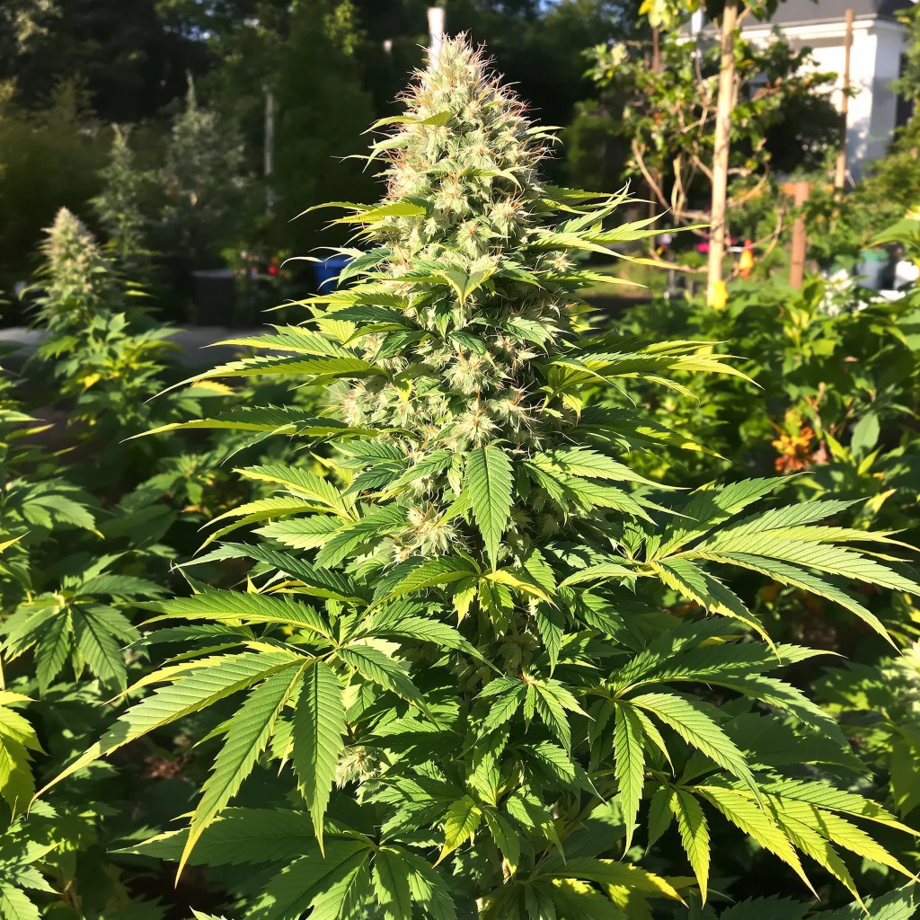 Jager 70% indica / 20% sativa — flor con tricomas visibles