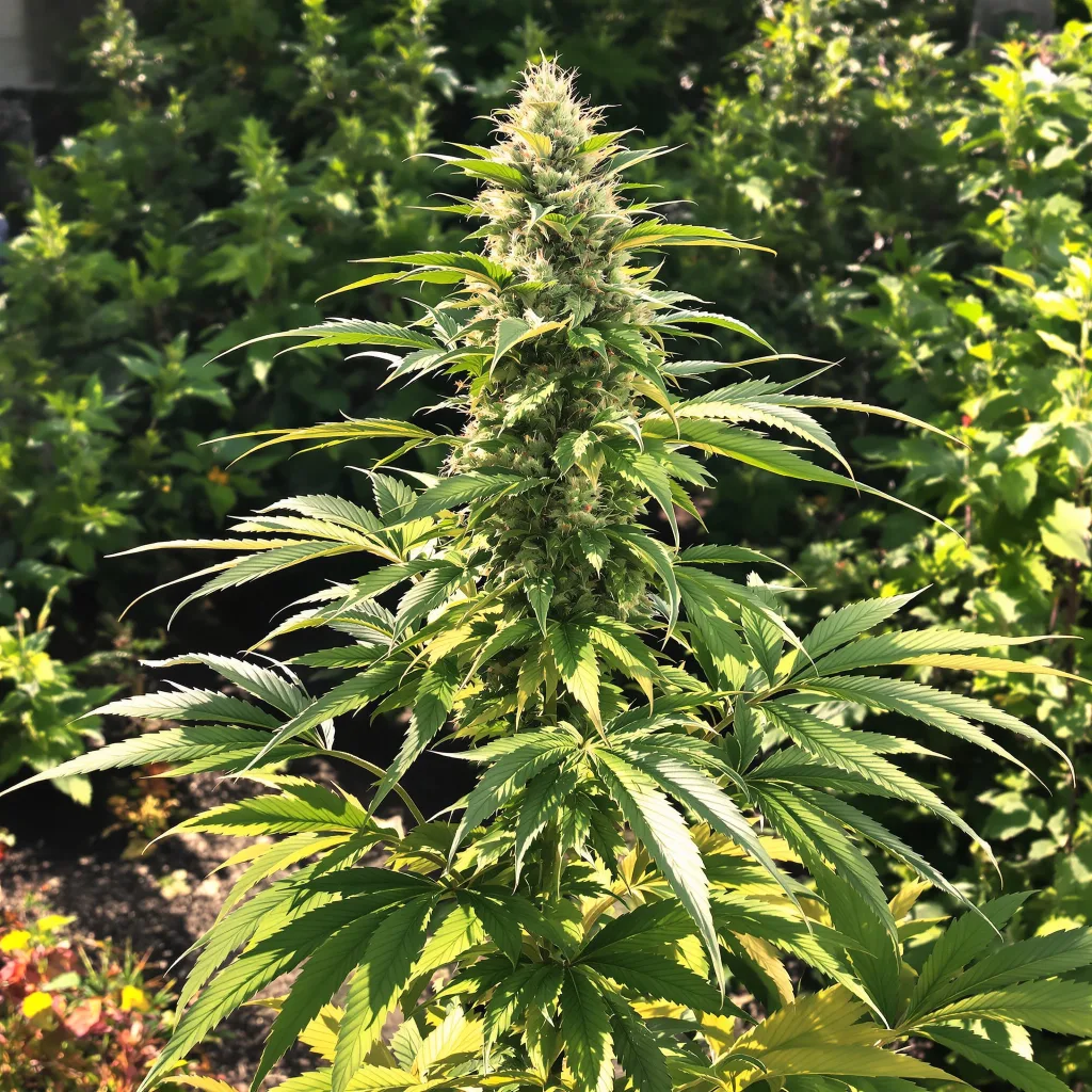 Jager 70% indica / 20% sativa — flor con tricomas visibles