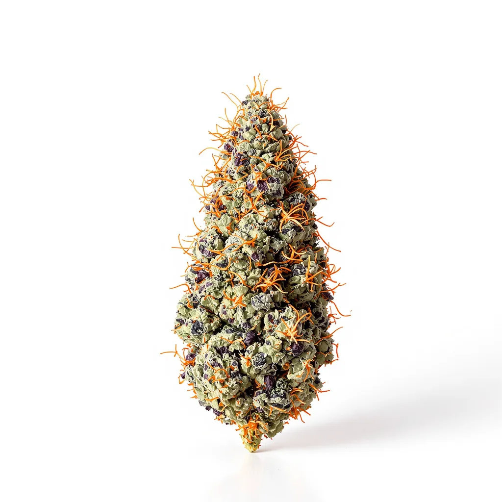 Jager 70% indica / 20% sativa — flor con tricomas visibles