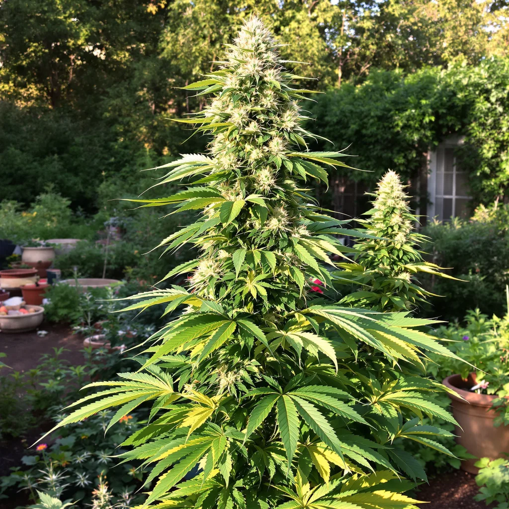Jamaican Dream 10% indica / 90% sativa — flor con tricomas visibles