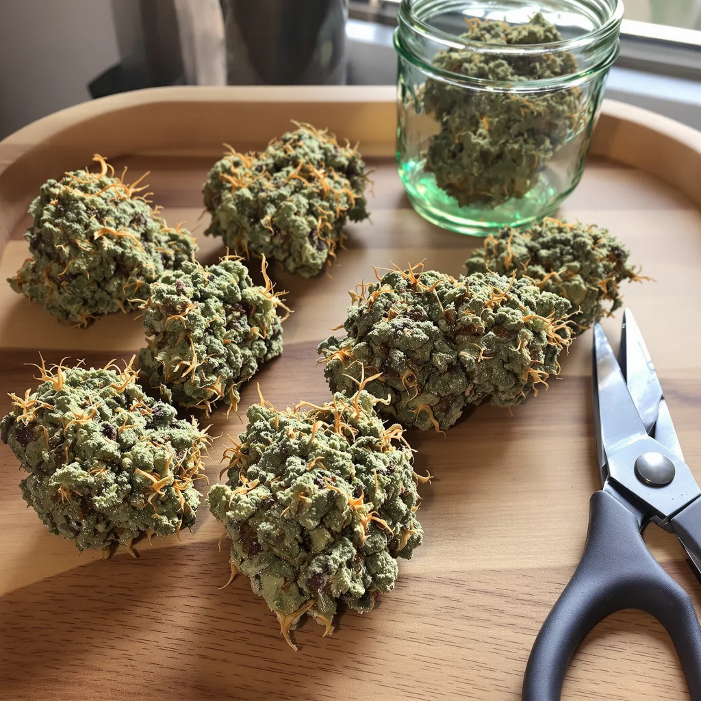 Jane Doe 60% indica / 40% sativa — flor con tricomas visibles