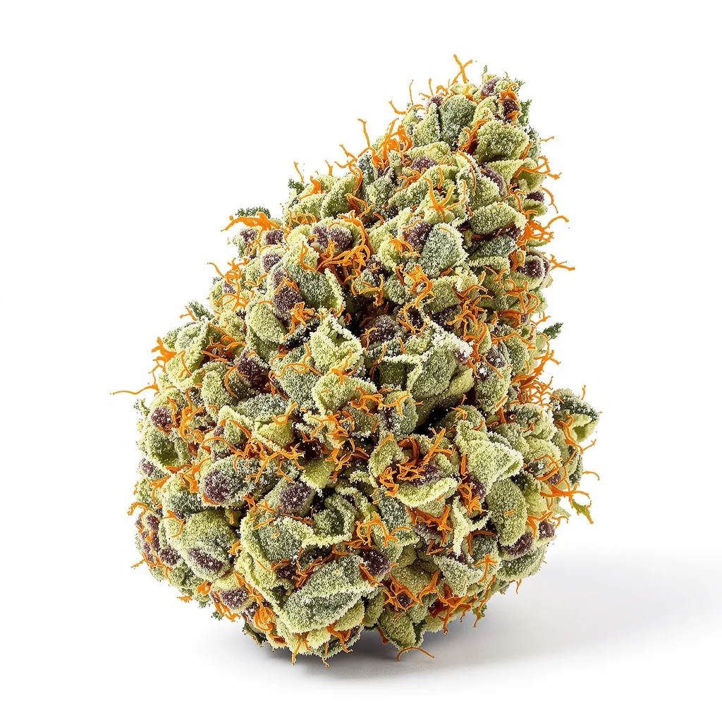 Jane Doe 60% indica / 40% sativa — flor con tricomas visibles