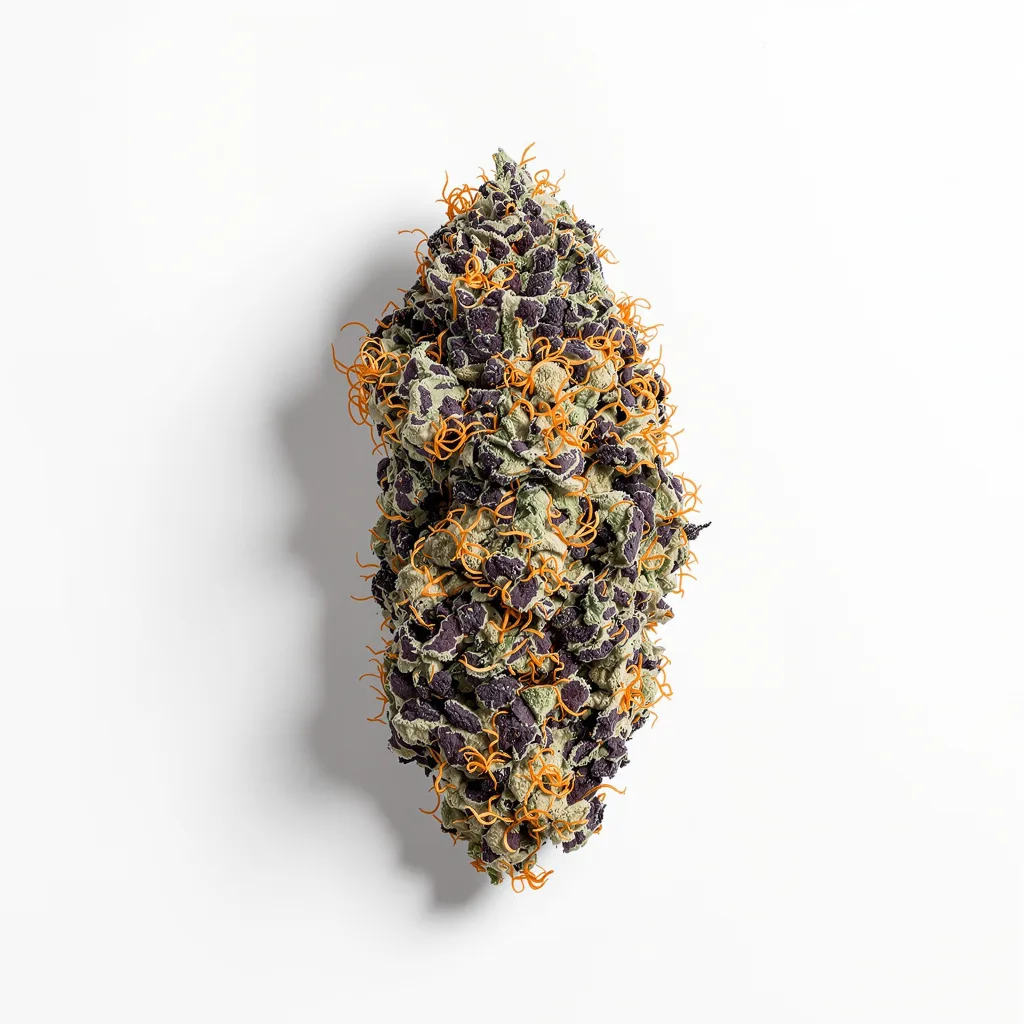 Jawa Pie 73% indica / 27% sativa — flor con tricomas visibles