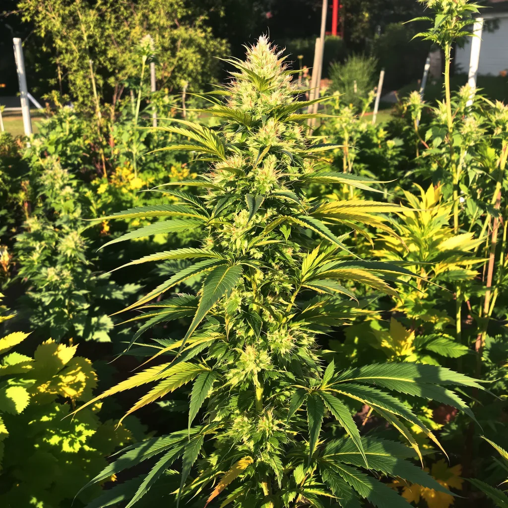 Jean Guy 40% indica / 60% sativa — flor con tricomas visibles