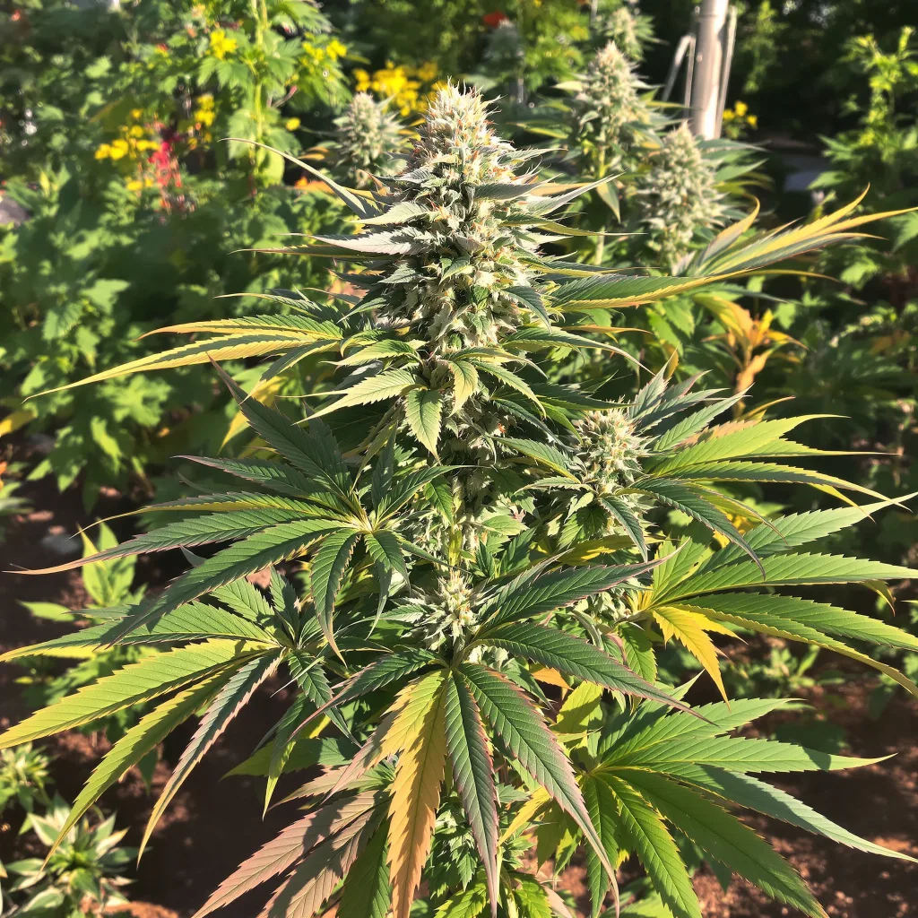 Jedi Kush 90% indica / 50% sativa — flor con tricomas visibles