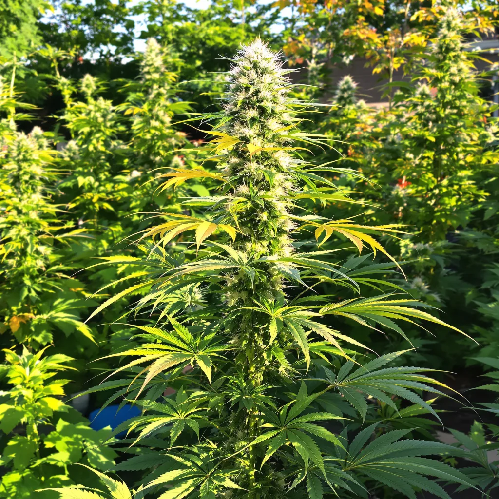 Jesus OG 30% indica / 70% sativa — flor con tricomas visibles