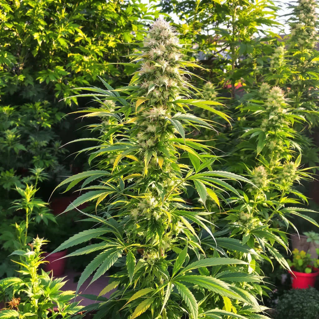 Jet Fuel 30% indica / 70% sativa — flor con tricomas visibles
