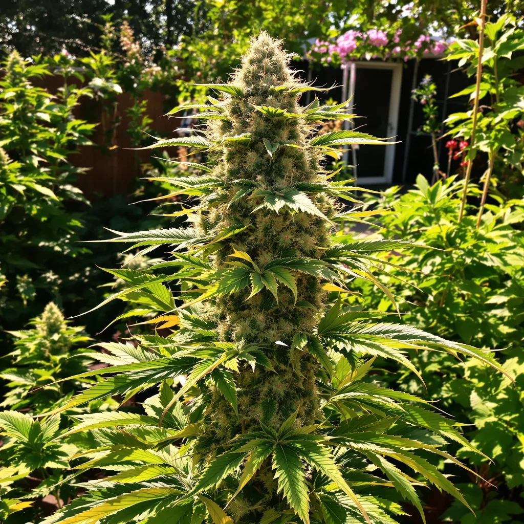 Jillybean 40% indica / 60% sativa — flor con tricomas visibles