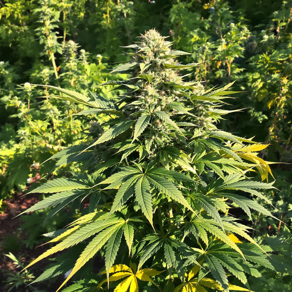 Josh D OG 76% indica / 24% sativa — flor con tricomas visibles