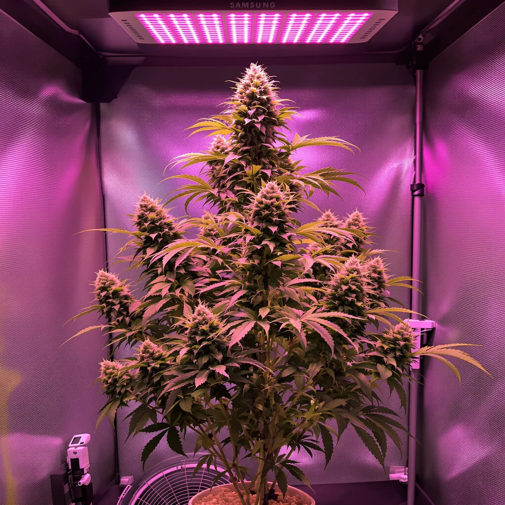 Planta de cannabis Juicy Fruit en fase de floración — 120-180 cm feminizada