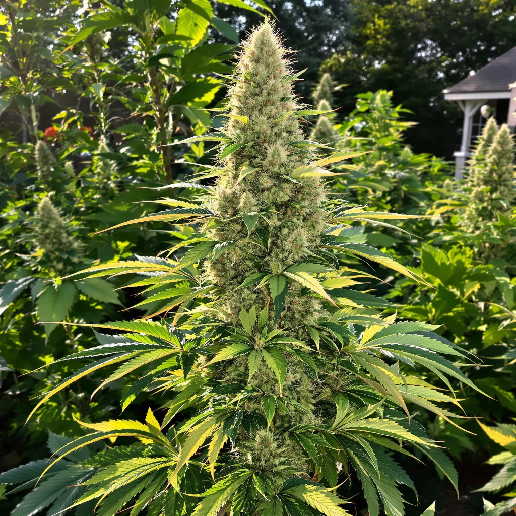 Juicy Fruit 40% indica / 60% sativa — flor con tricomas visibles