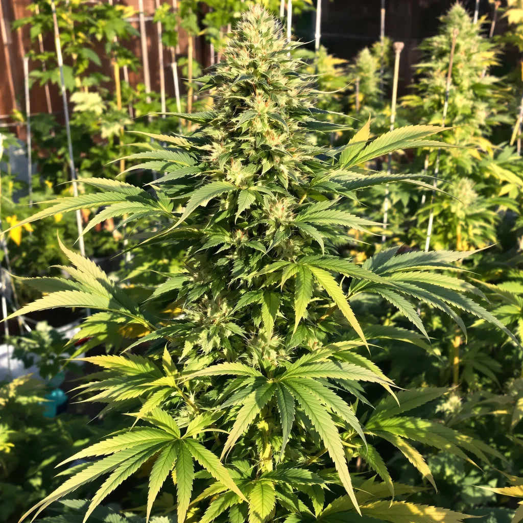 Jungle Cookie 66% indica / 34% sativa — flor con tricomas visibles