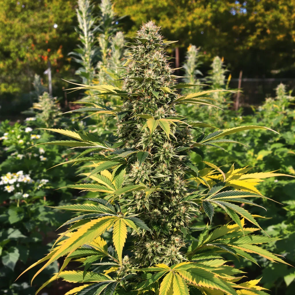 Jungle Lava 63% indica / 37% sativa — flor con tricomas visibles