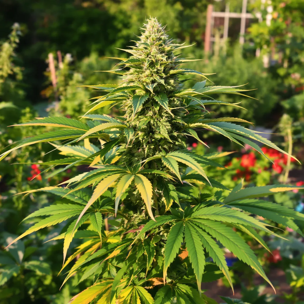 Jupiter OG 75% indica / 25% sativa — flor con tricomas visibles