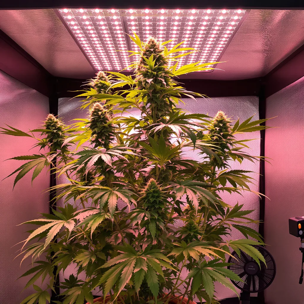 Planta de cannabis Kahuna en fase de floración — 60-100 cm autofloración