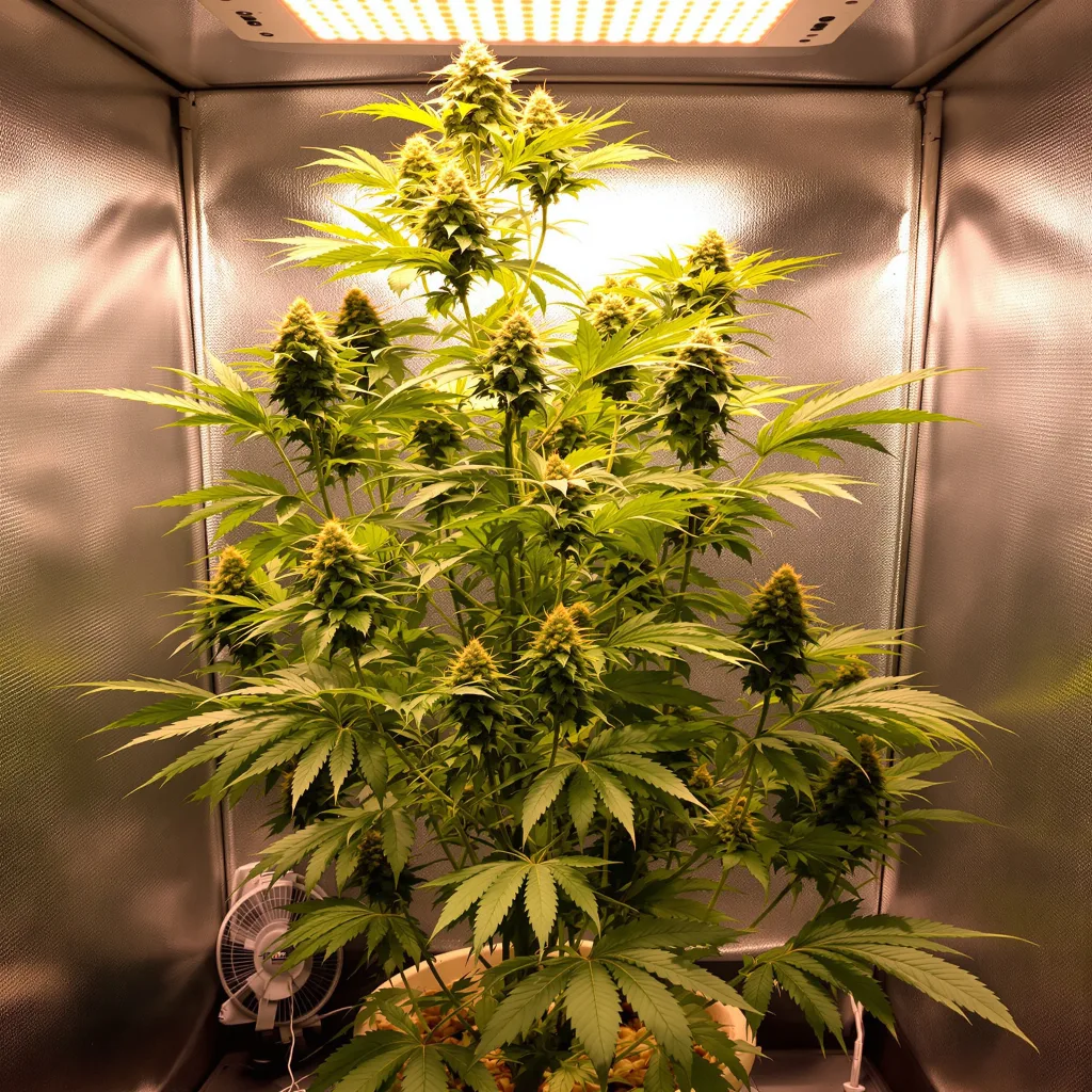 Planta de cannabis Kahuna en fase de floración — 150-200 cm feminizada