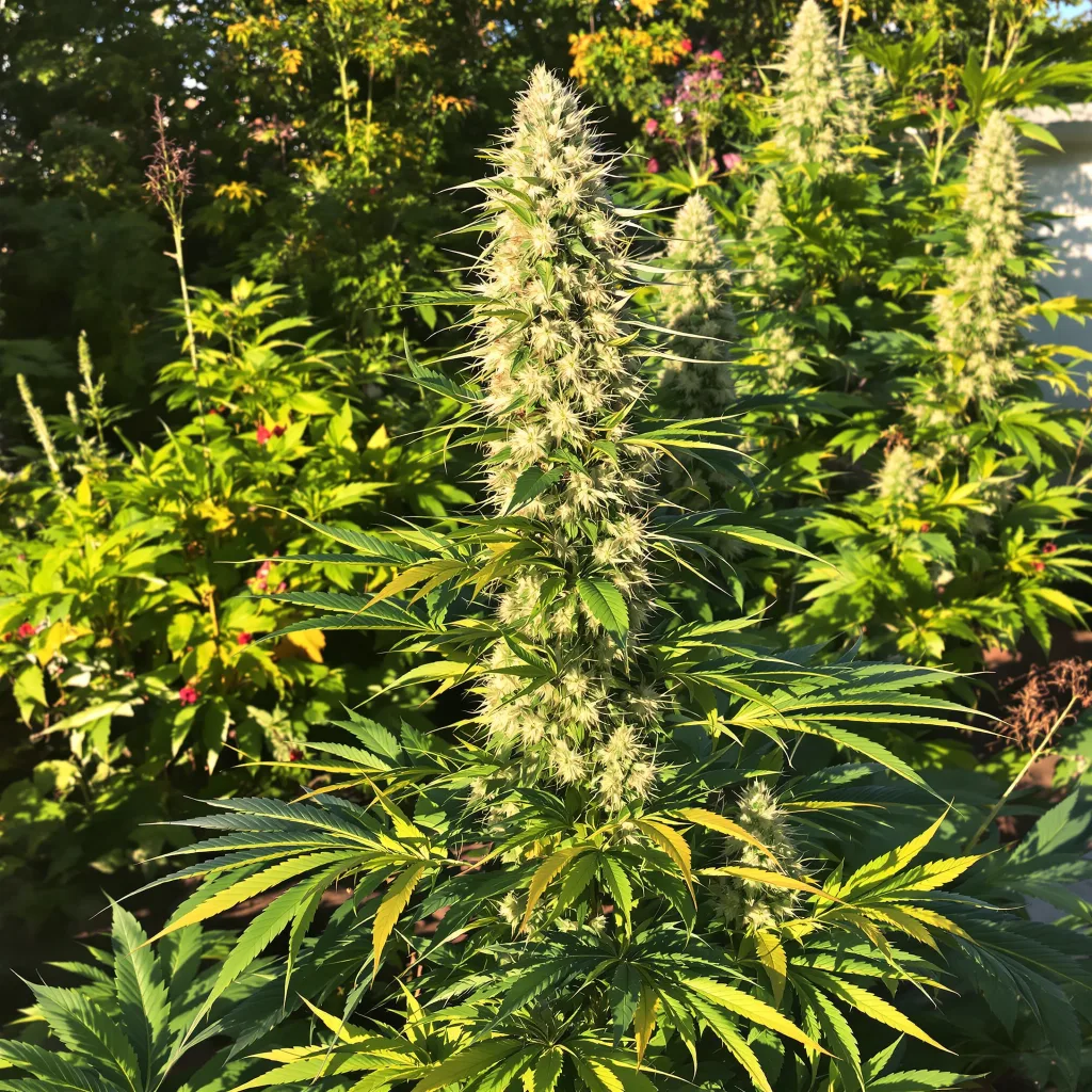 Kahuna 14% indica / 86% sativa — flor con tricomas visibles
