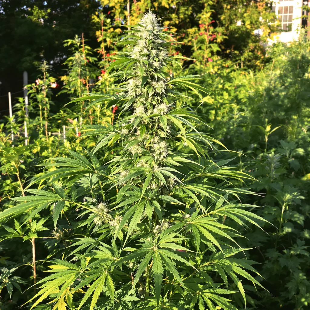 Kali Dog 17% indica / 83% sativa — flor con tricomas visibles