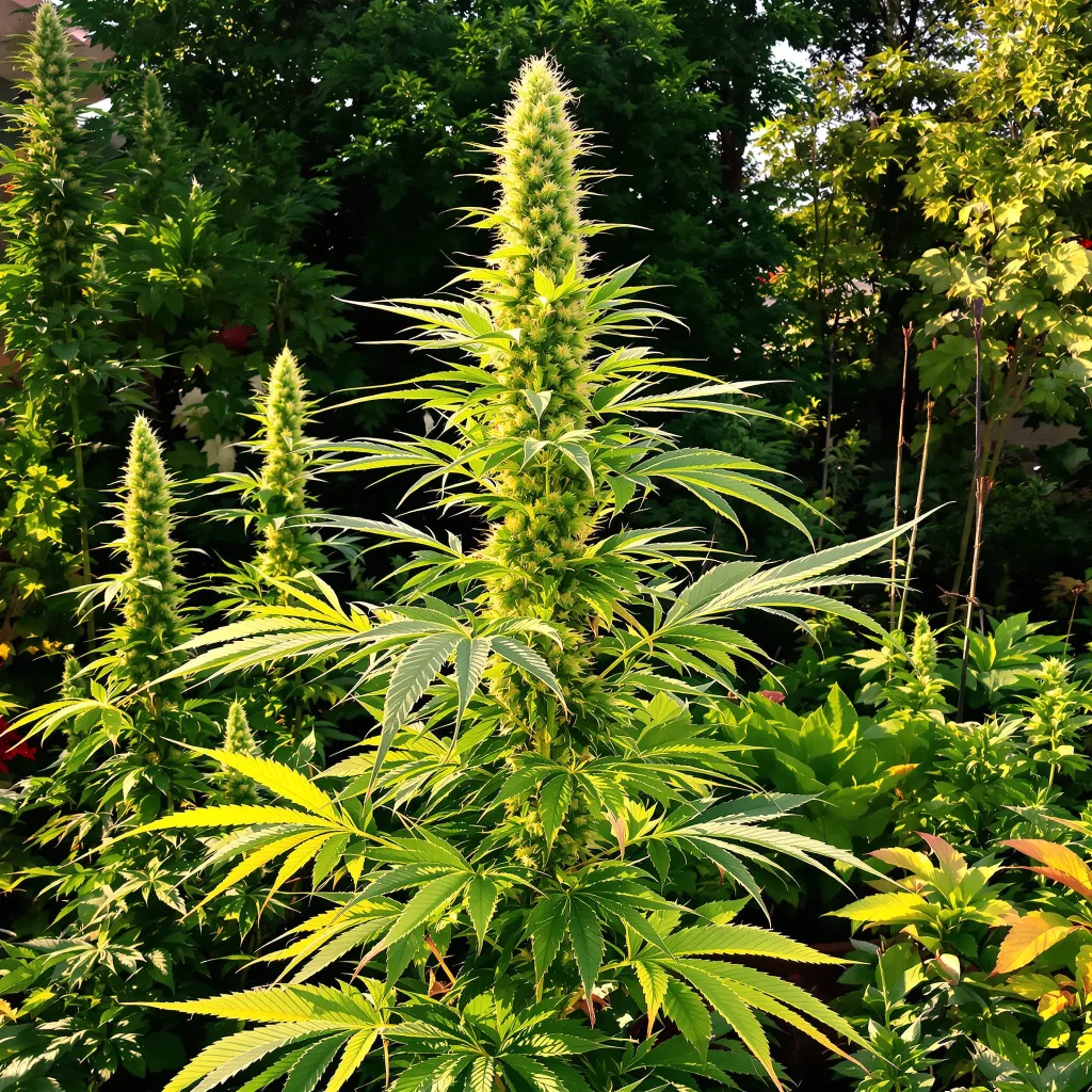 Kali Dog 17% indica / 83% sativa — flor con tricomas visibles