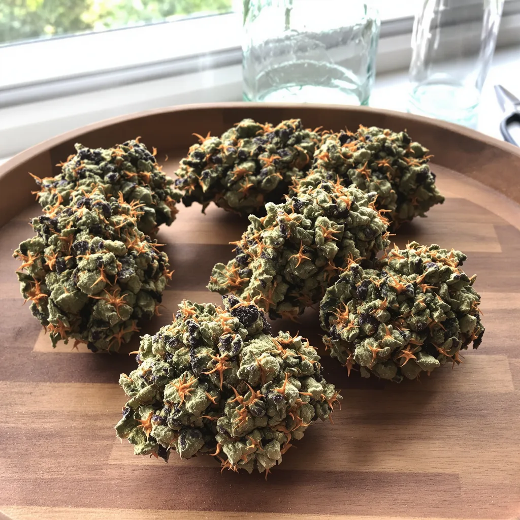 Kandahar 81% indica / 19% sativa — flor con tricomas visibles