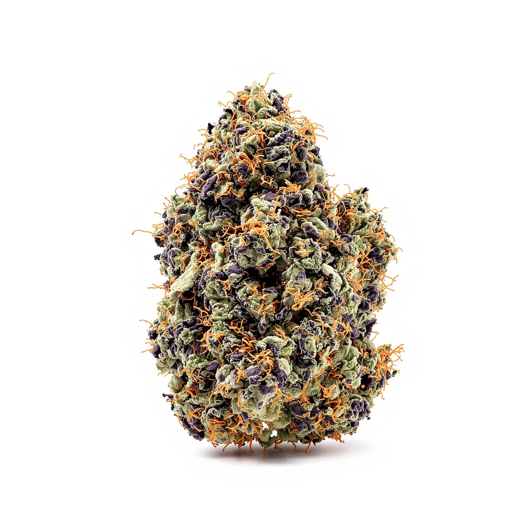 Kandahar 81% indica / 19% sativa — flor con tricomas visibles