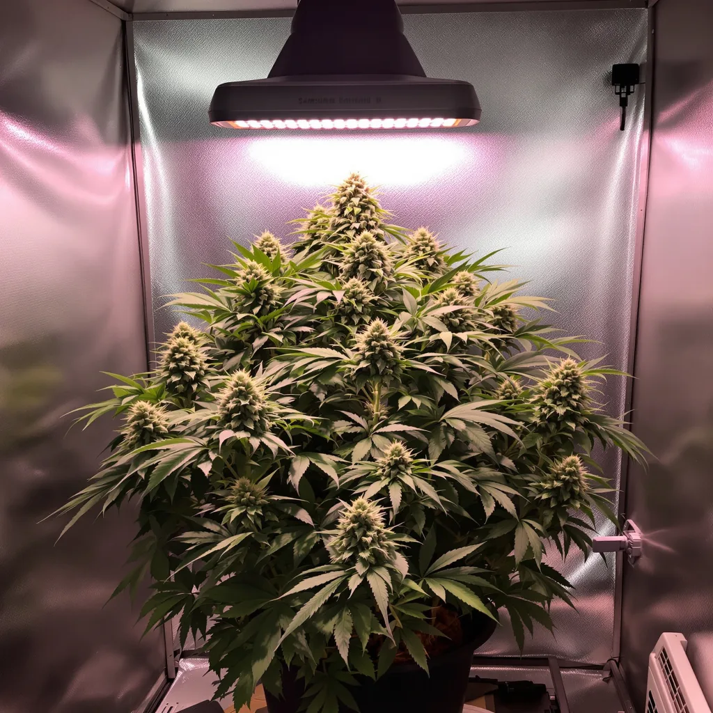 Planta de cannabis Katsu Bubba Kush en fase de floración — 90-130 cm feminizada