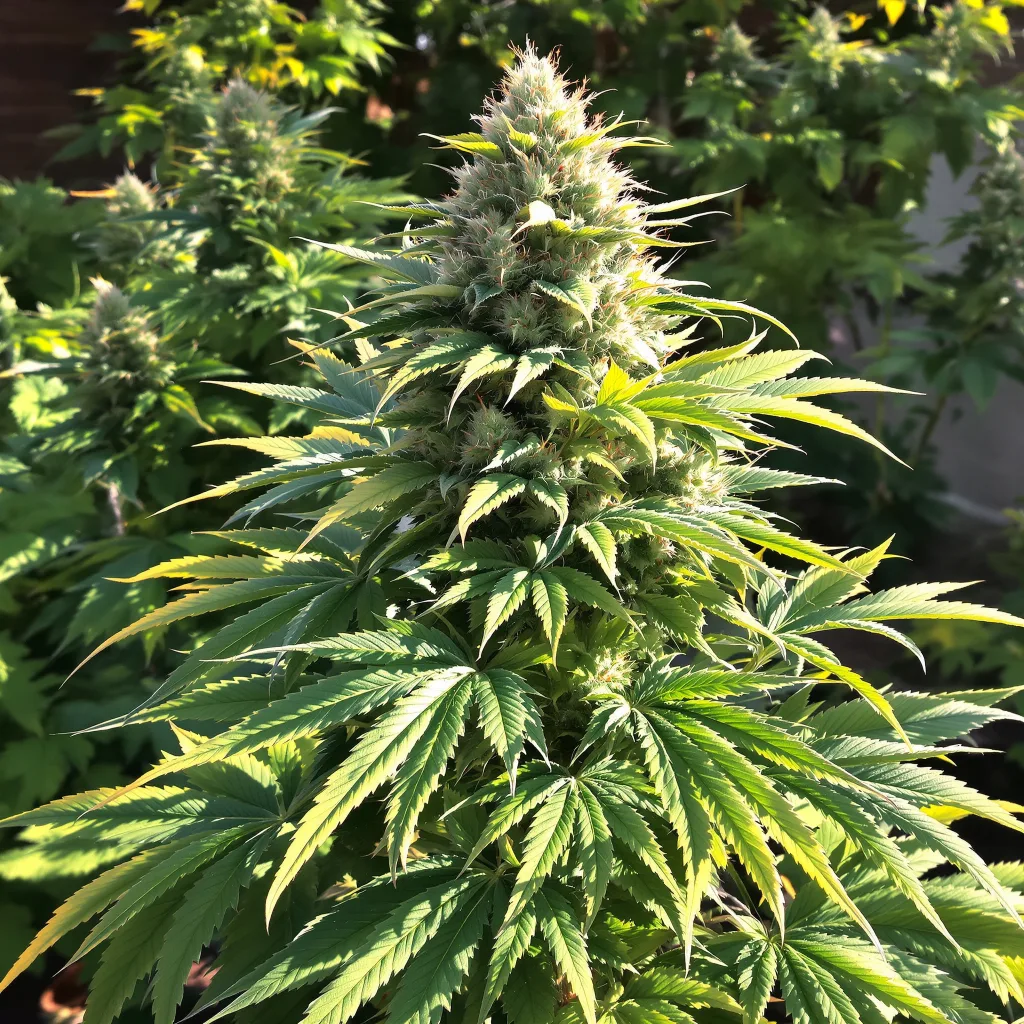 Katsu Bubba Kush 69% indica / 31% sativa — flor con tricomas visibles