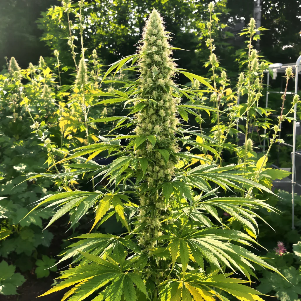 KC 33 12% indica / 88% sativa — flor con tricomas visibles