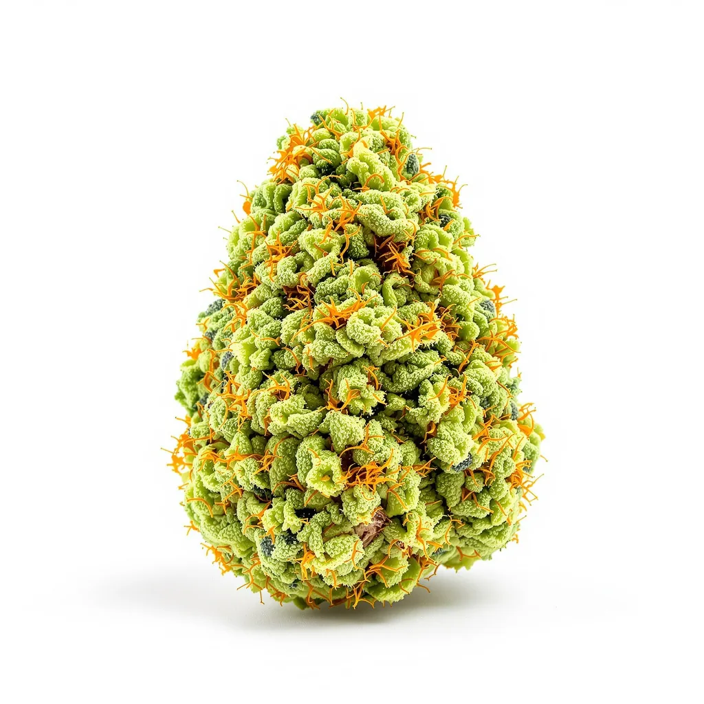 KC 33 12% indica / 88% sativa — flor con tricomas visibles