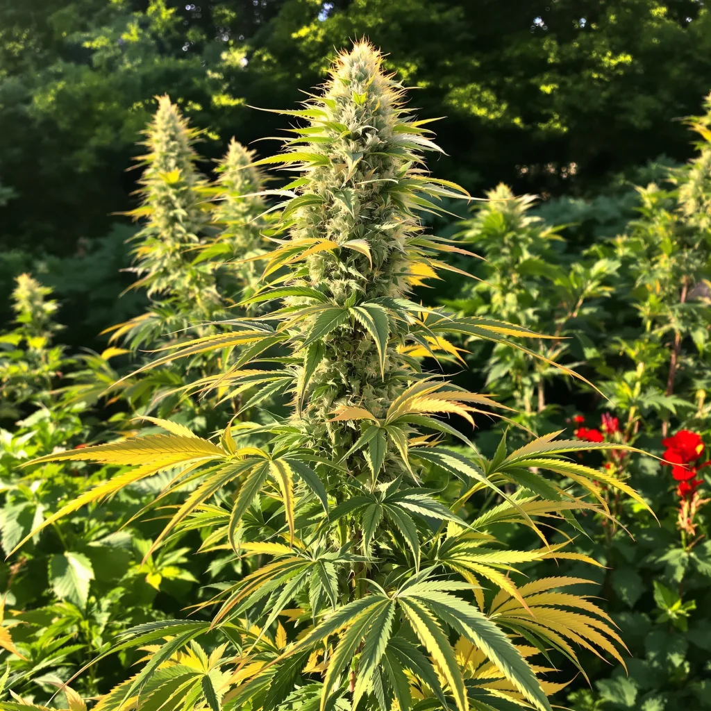 Key Lime Pie 25% indica / 75% sativa — flor con tricomas visibles