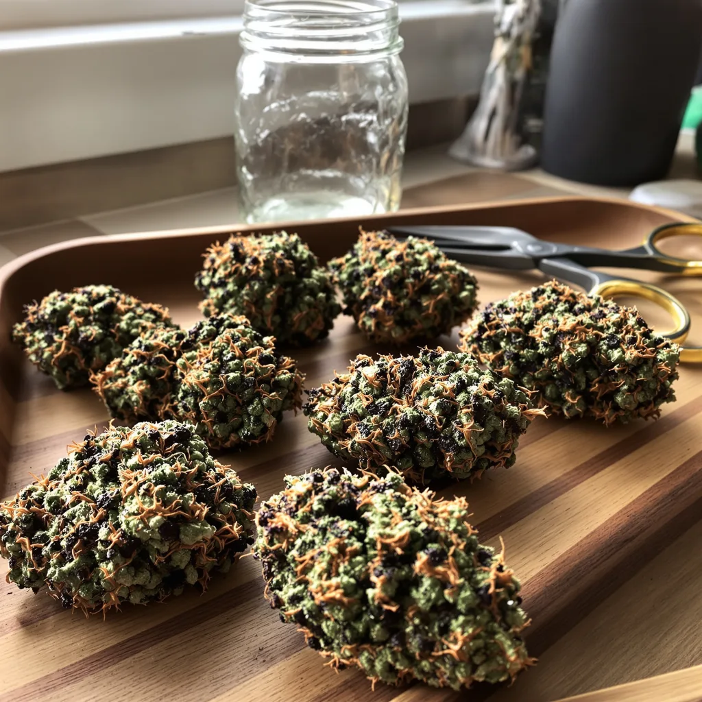 Khalifa Kush 75% indica / 25% sativa — flor con tricomas visibles