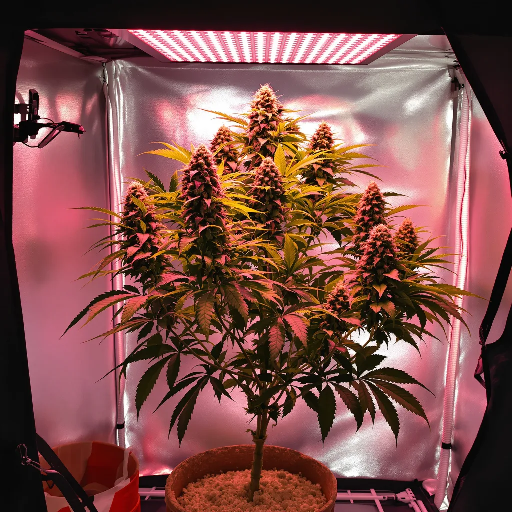 Planta de cannabis Kid N’ Kookies en fase de floración — 90-130 cm feminizada