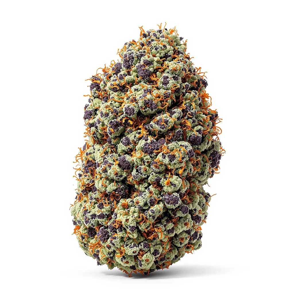 Killer 84% indica / 16% sativa — flor con tricomas visibles