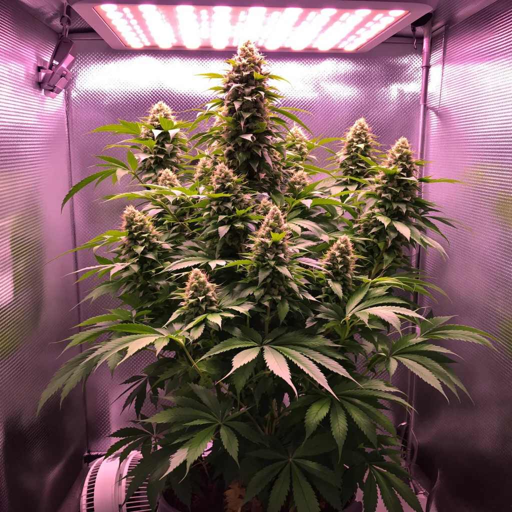 Planta de cannabis Killer Grape en fase de floración — 60-100 cm autofloración