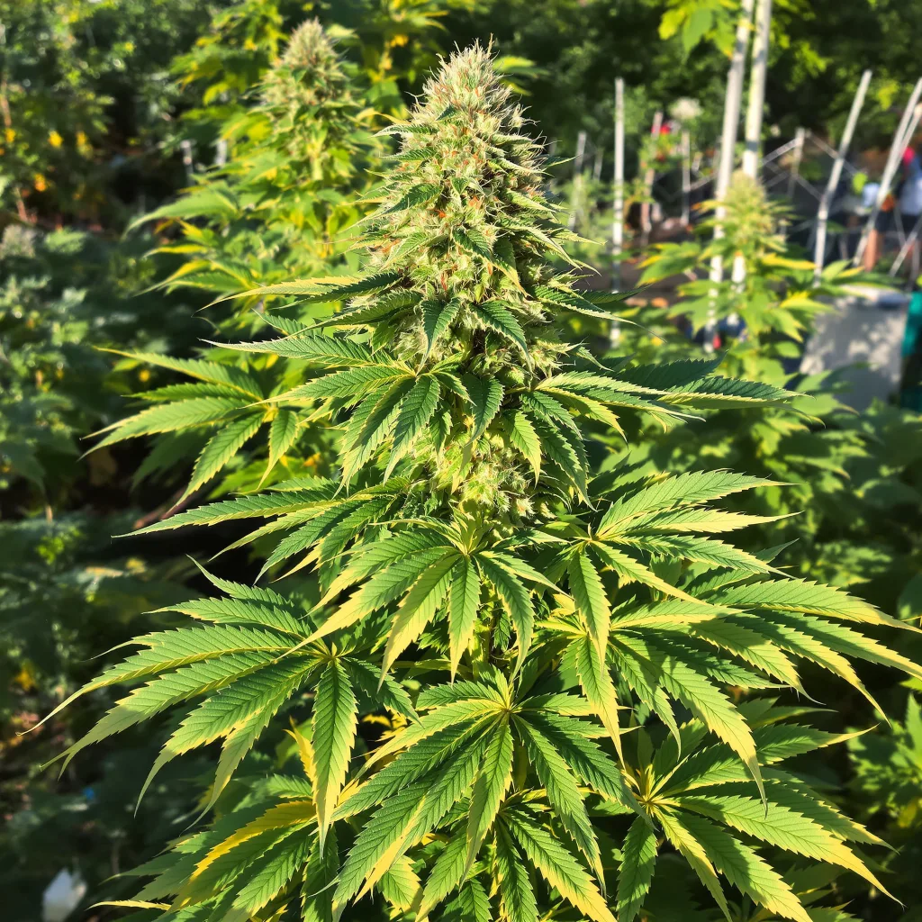 Killer Grape 86% indica / 14% sativa — flor con tricomas visibles