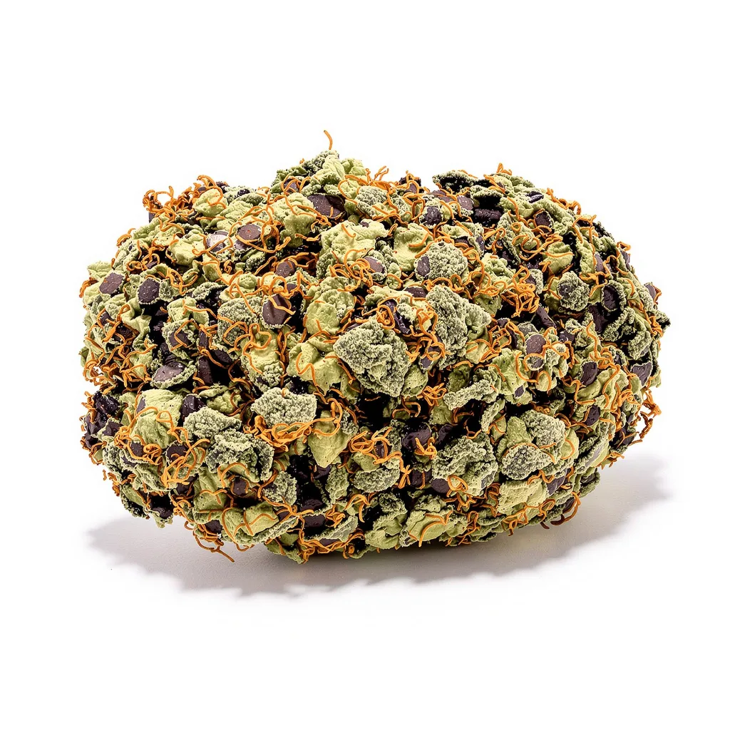 Kimbo Kush 75% indica / 25% sativa — flor con tricomas visibles