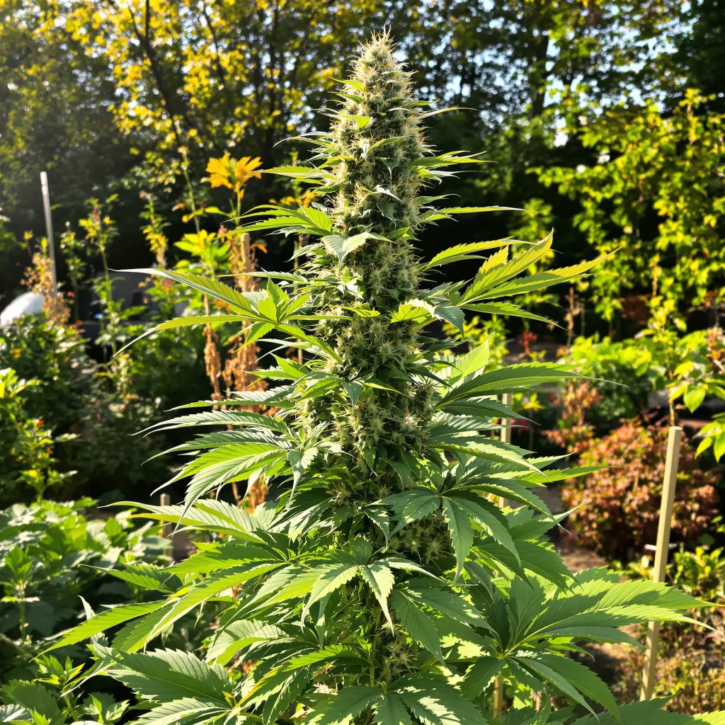 Kiss 44% indica / 56% sativa — flor con tricomas visibles