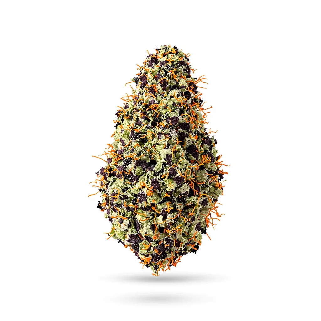 Kong 100% indica / 50% sativa — flor con tricomas visibles