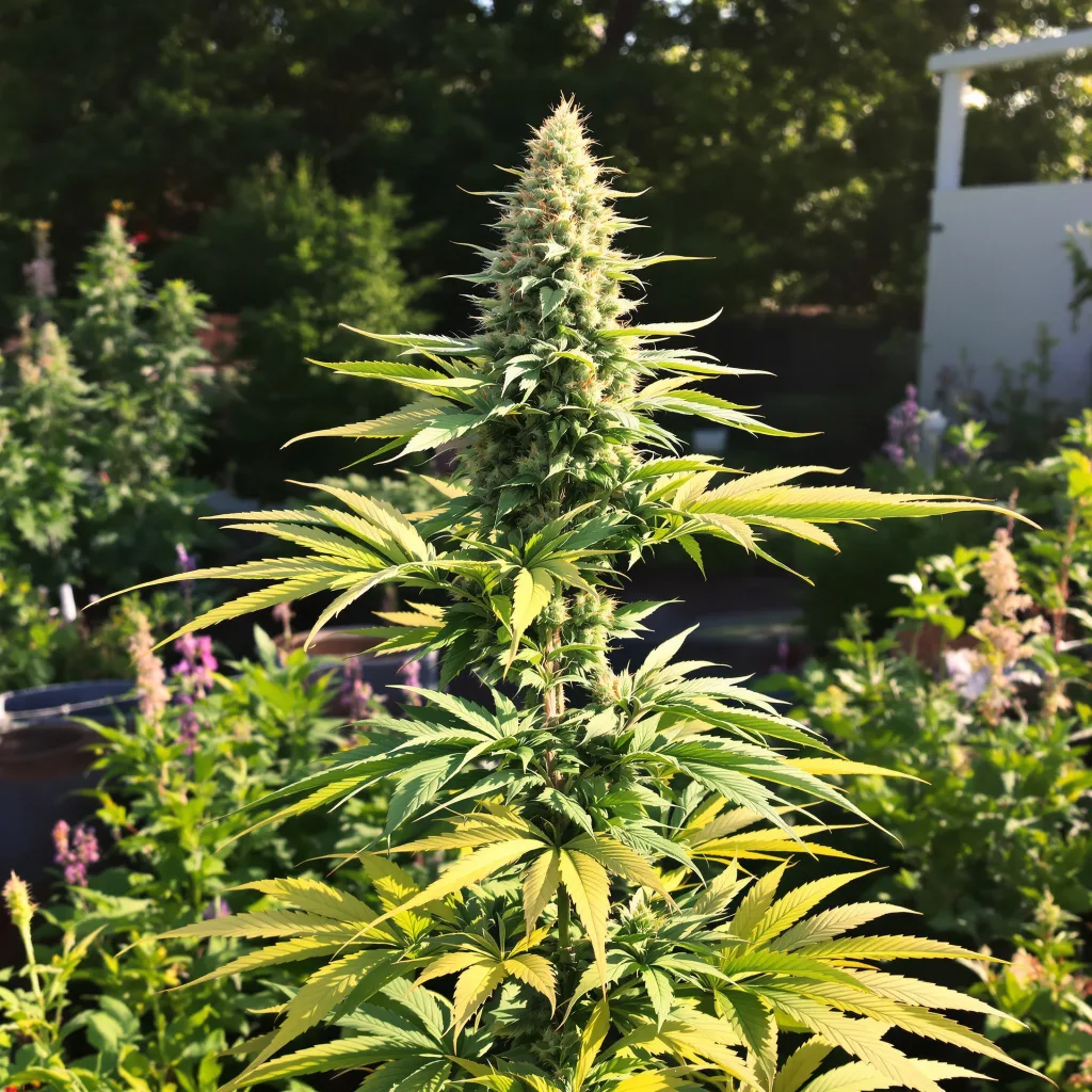 Kosher Tangie 60% indica / 40% sativa — flor con tricomas visibles