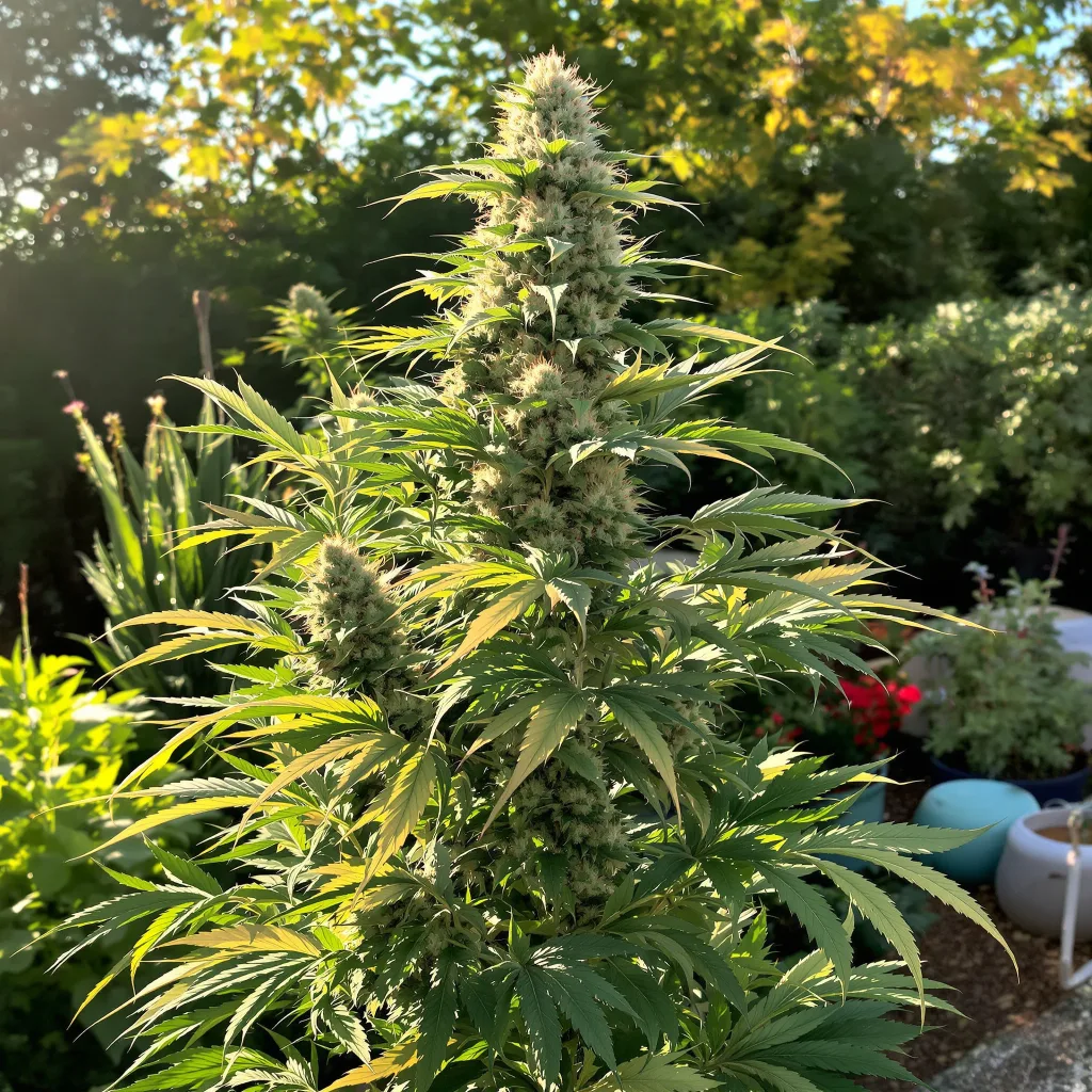 Kraken 44% indica / 56% sativa — flor con tricomas visibles