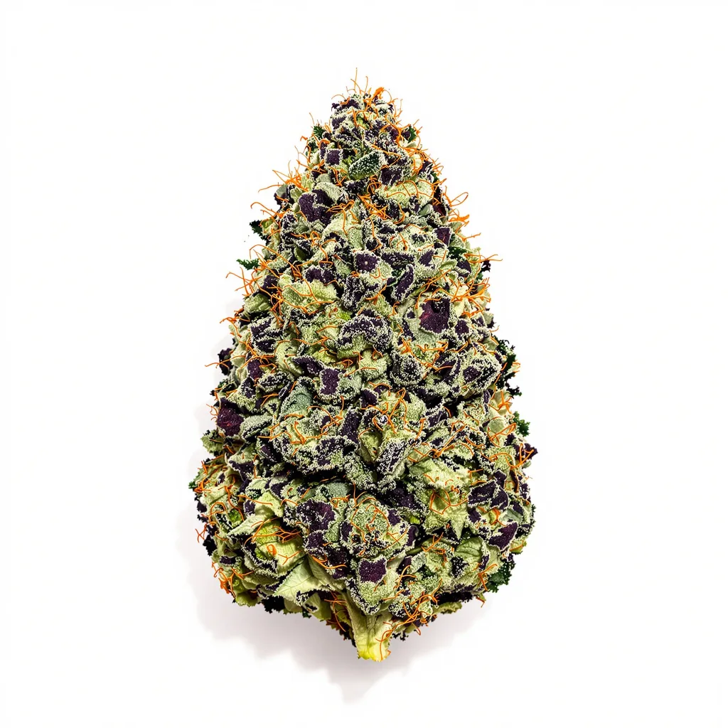 Krishna Kush 80% indica / 20% sativa — flor con tricomas visibles