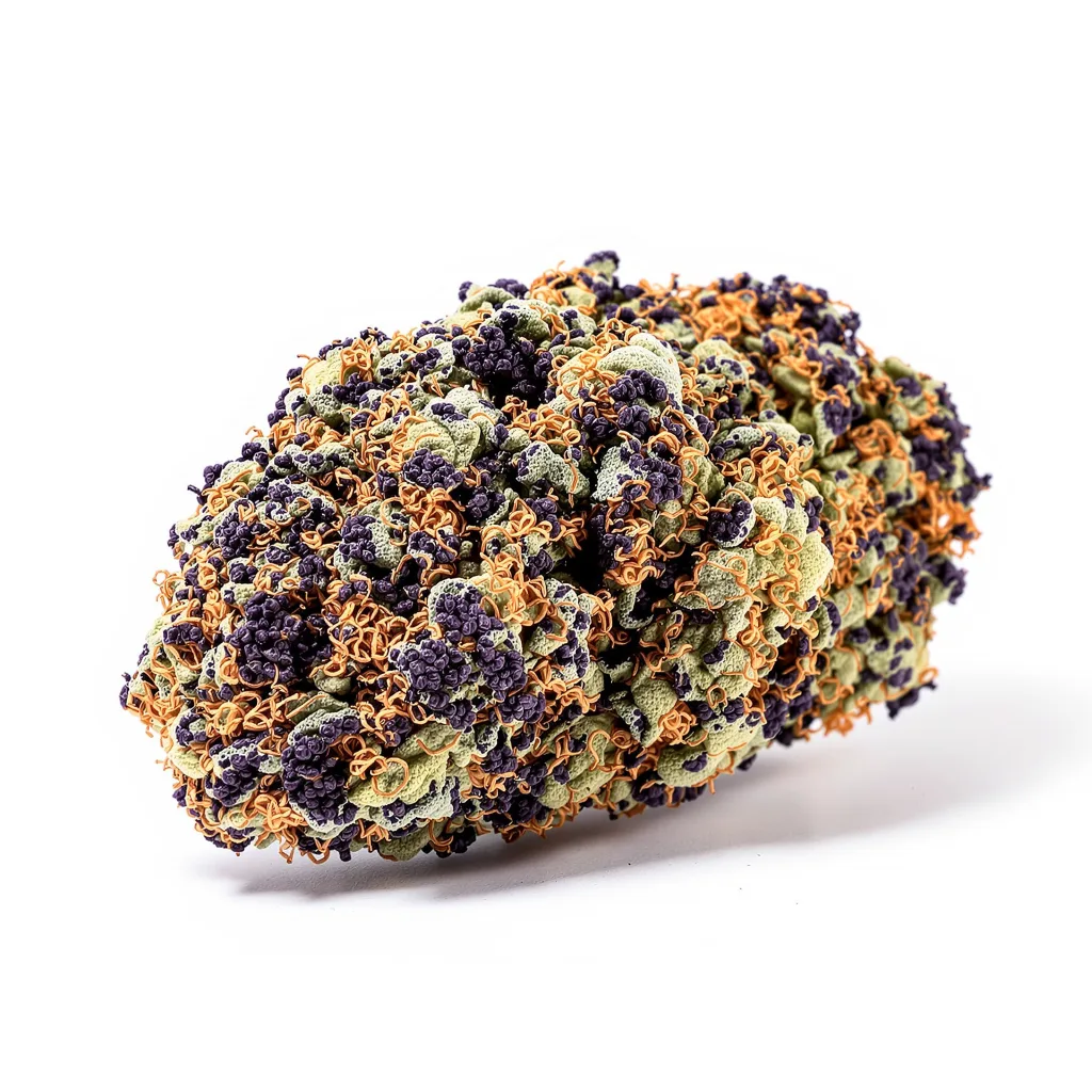Kryptonite 70% indica / 20% sativa — flor con tricomas visibles