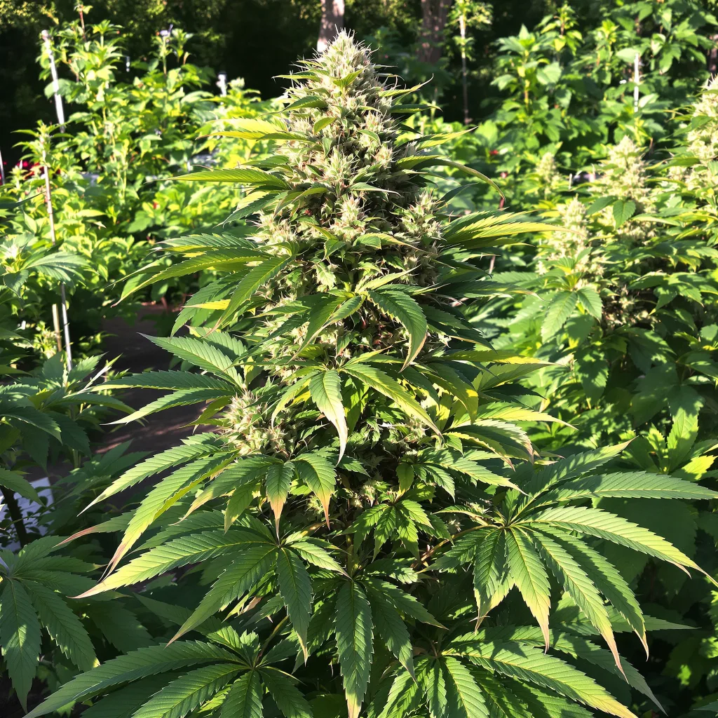 Kush Cake 84% indica / 16% sativa — flor con tricomas visibles
