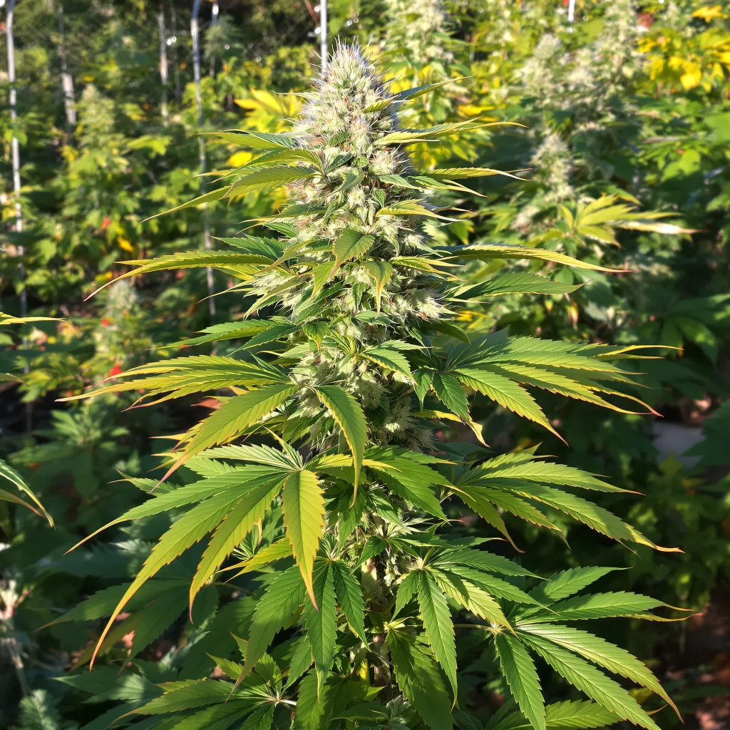 Kush XL 68% indica / 32% sativa — flor con tricomas visibles
