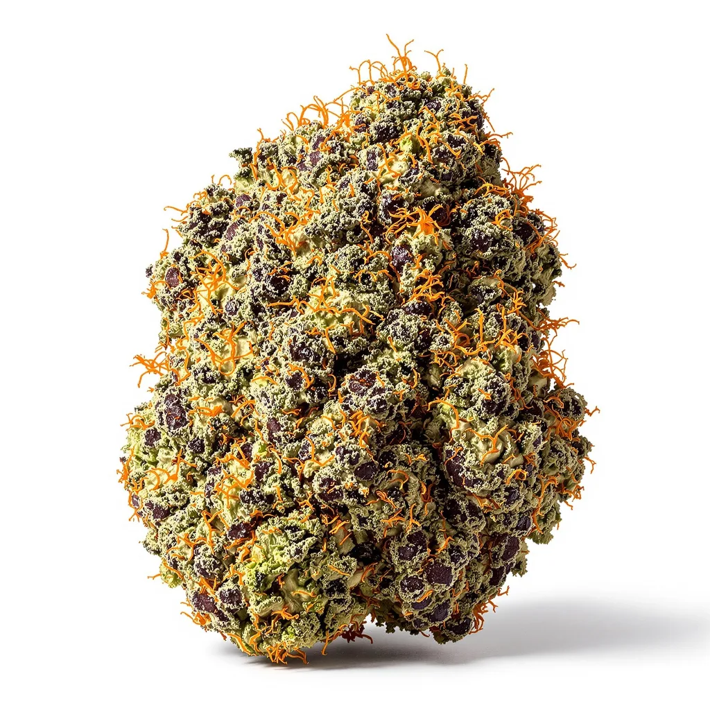 Kush XL 68% indica / 32% sativa — flor con tricomas visibles
